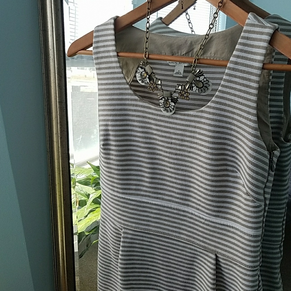 Tan Striped BR Dress